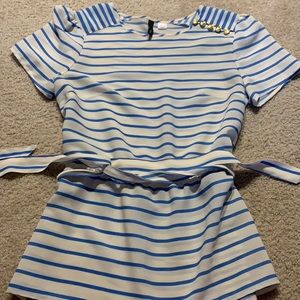 Short sleeve stripped top